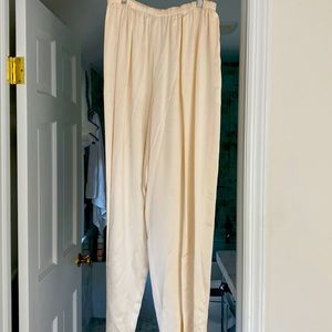 Vintage Emanuel Ungaro cream silk wide leg pants
